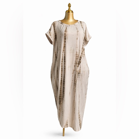 Fashion Nova Dresses & Skirts - Fashion Nova Beige and Brown Tie-Dye Maxi Dress